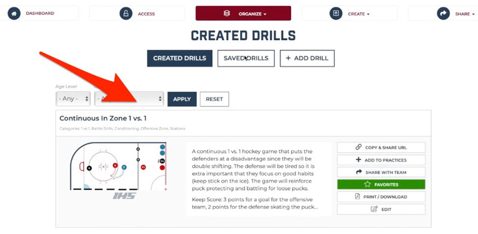 Add Categories To Your Hockey Drills