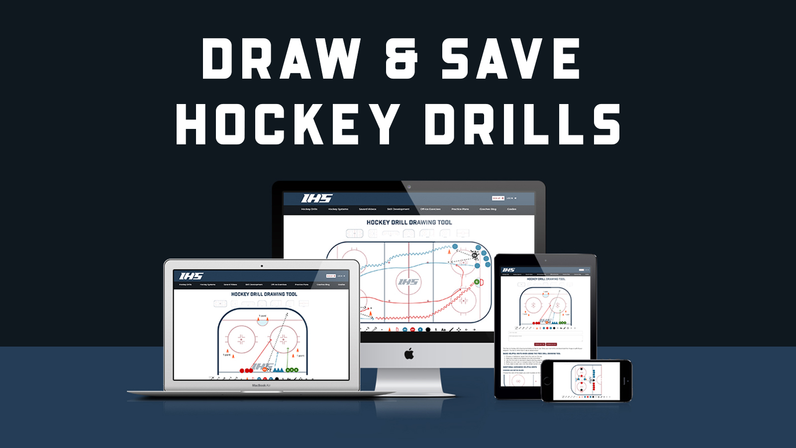 Draw & Save Hockey Drills on IHS Ice Hockey Systems Inc.