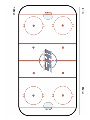 Ice hockey practice sheet with one large rink