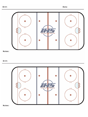 Ice hockey practice sheet with two rinks