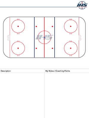 Ice Hockey Drill Sheet for Full Ice Drills to Download and Print