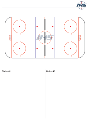 Ice Hockey Drill Sheet for Half Ice Drills