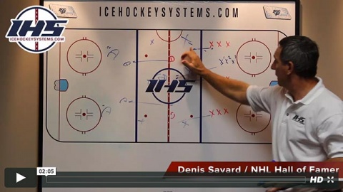 Denis Savard explains the regroup to backcheck drill